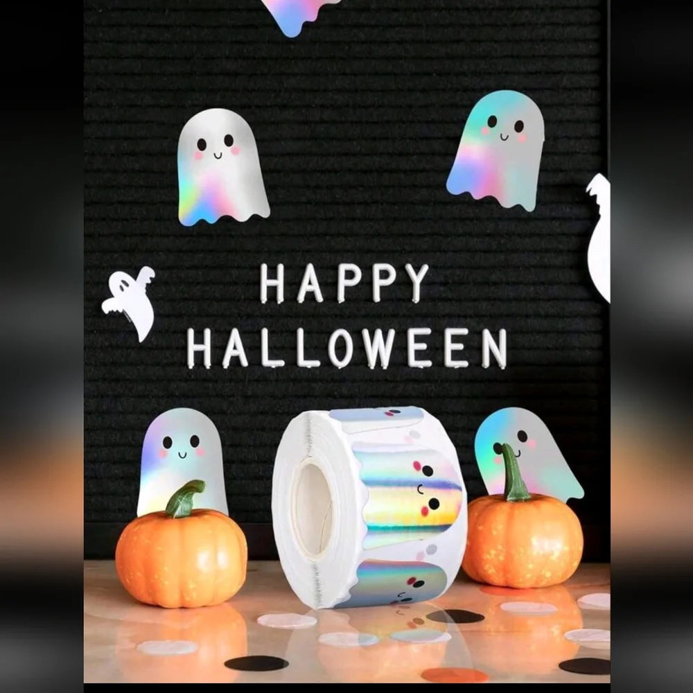 Ghost Holographic Stickers Roll Of 500